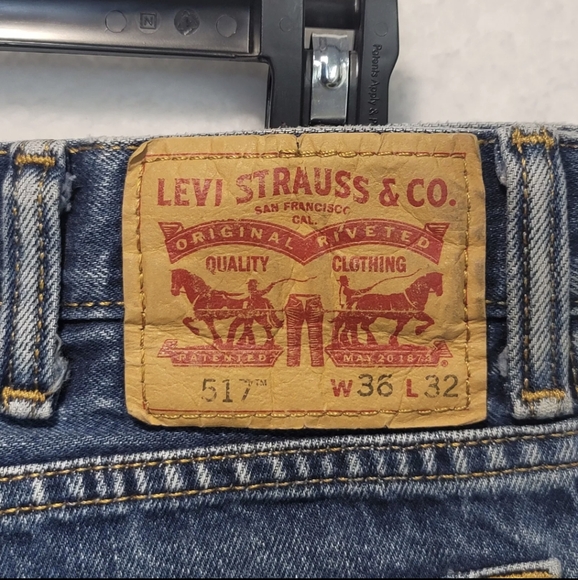 Levi's 517 Bootcut Men's Jeans Dark Wash Loose Fit Western Wear - Picture 12 of 12